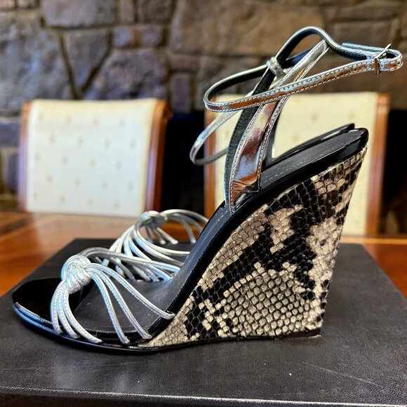 Genuine Giuseppe Zanotti Python Ankle Strap Wedges EU 40 EUC - Picture 1 of 10